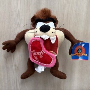 Vintage Looney Tunes Tazmanian Devil Taz Valentine Be Mine Plush 9”
